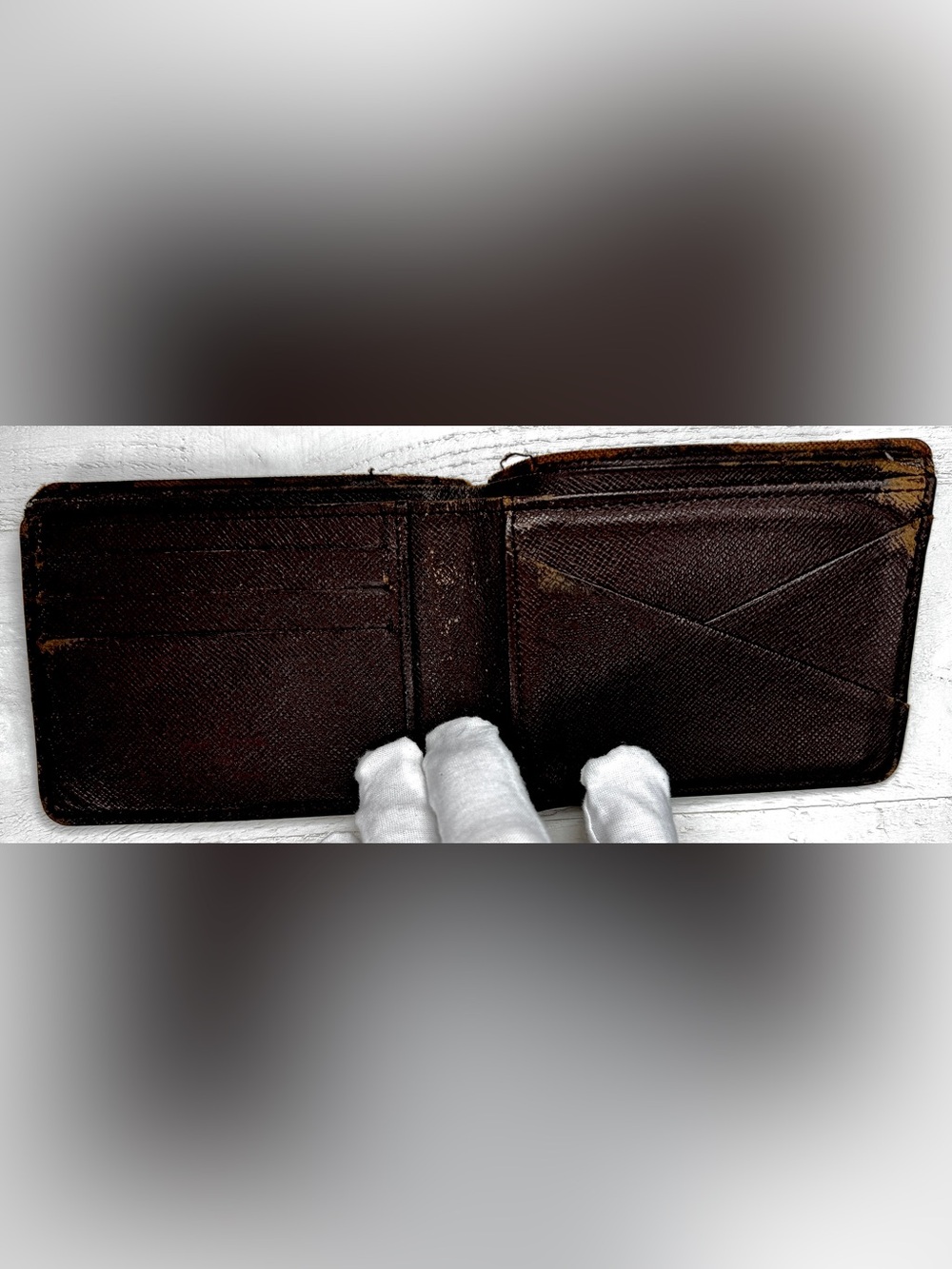 Louis Vuitton Damier Ebene Bifold Wallet w/ COA Vintage Compact Wallet - Picture 7 of 13